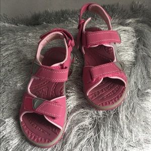 Girls Pink & Gray Velcro Sandals, 13